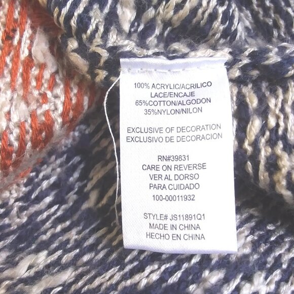 Jolt Cardigan Sweater Boho Fringe Lace Detail Open Front Womens Medium - Picture 10 of 10